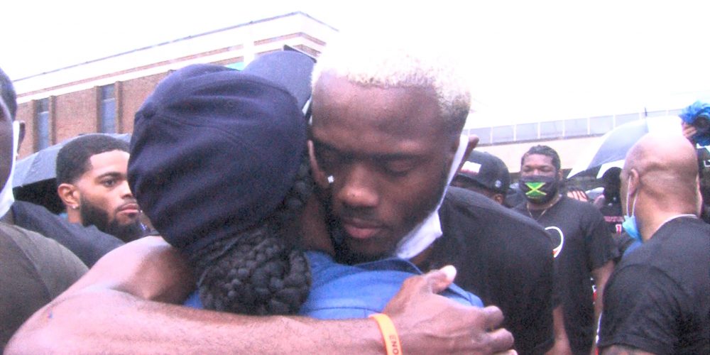 Scottie Lewis leads peaceful protest in Asbury Park